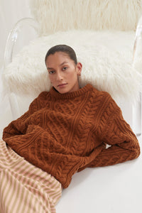 Blanca WOMENS VALENCE KNIT - BROWN, WOMENS KNITS & SWEATERS, BLANCA, Elwood 101