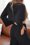 Sundays The Label WOMENS BAHA RIBBED HOOD KNIT CROP - BLACK, WOMENS TOPS & SHIRTS, SNDYS, Elwood 101