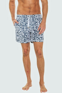 Ortc Mens Ngarrindjeri Dreaming Swim Shorts - Blue White, MENS SHORTS, Not specified, Elwood 101