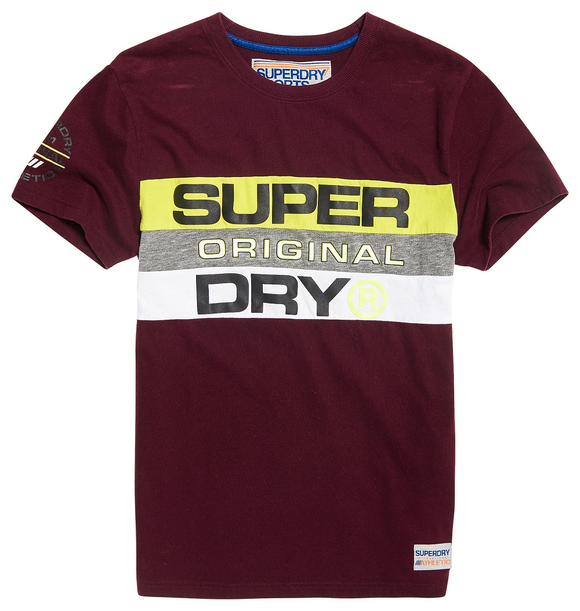 Superdry MENS TROPHY PANEL TEE WINERY, MENS TEE SHIRTS, SUPERDRY, Elwood 101