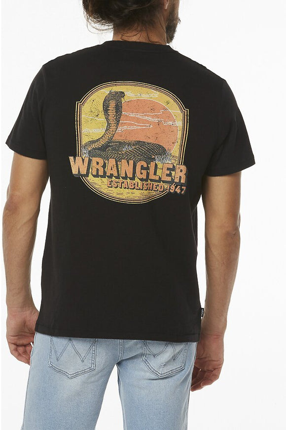 Wrangler Mens Desert King Tee Worn Black, MENS TEE SHIRTS, WRANGLER, Elwood 101