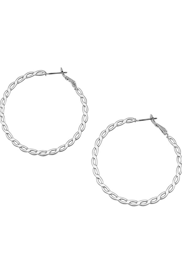 Jolie & Deen CHAIN HOOP EARRINGS SILVER...FREE POSTAGE Details Below, WOMENS JEWELLERY, JOLIE & DEEN, Elwood 101