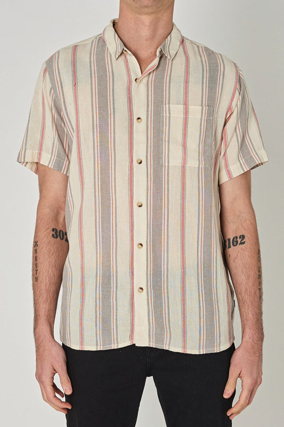 Rollas MENS BON SMOKE STRIPE SHIRT - MULTI, MENS SHIRTS, ROLLAS, Elwood 101