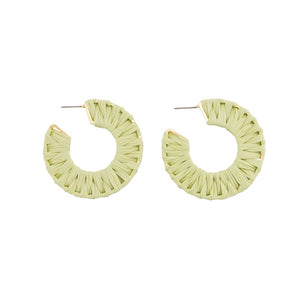 Jolie & Deen WOMENS RAFFIA HOOPS EARRINGS - PISTACHIO...FREE POSTAGE Details Below, WOMENS JEWELLERY, JOLIE & DEEN, Elwood 101