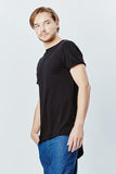 Casa Amuk MENS BASIC RAW HEM TALL TEE BLACK, MENS TEE SHIRTS, CASA AMUK, Elwood 101