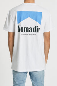 Nomadic Paradise MENS EXTRA MILD STANDARD TEE - WHITE, MENS TEE SHIRTS, NOMADIC PARADISE, Elwood 101