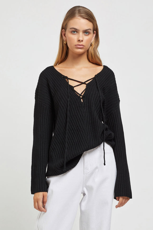 SUNDAYS THE LABEL Womens Amira Knit Top - Black, WOMENS TOPS & SHIRTS, SUNDAYS THE LABEL, Elwood 101