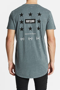 Nena Pasadena MENS ANARCHY CAPE BACK TEE - ACID CHARCOAL, MENS TEE SHIRTS, NENA PASADENA, Elwood 101
