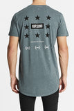 Nena Pasadena MENS ANARCHY CAPE BACK TEE - ACID CHARCOAL, MENS TEE SHIRTS, NENA PASADENA, Elwood 101