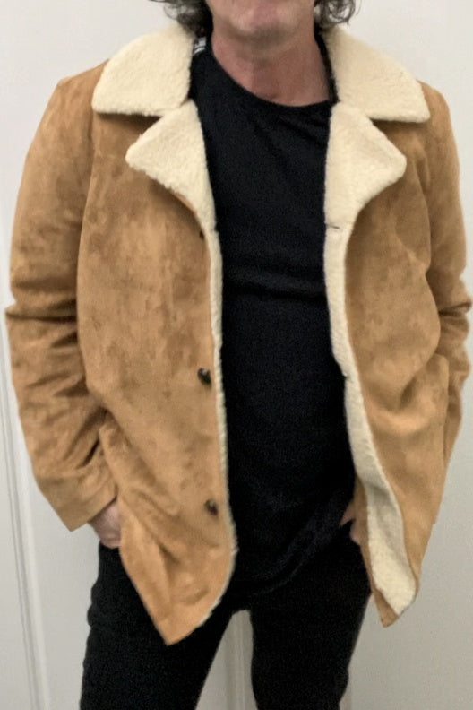 WranglerMens Faux Pas Sherpa Coat - Tan, MENS JACKETS, WRANGLER, Elwood 101