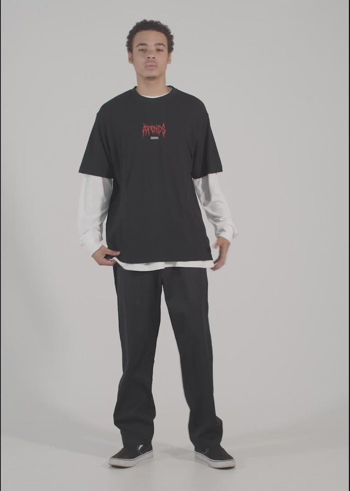 AFENDS MENS Other Days - Hemp Retro Fit T-Shirt - Black