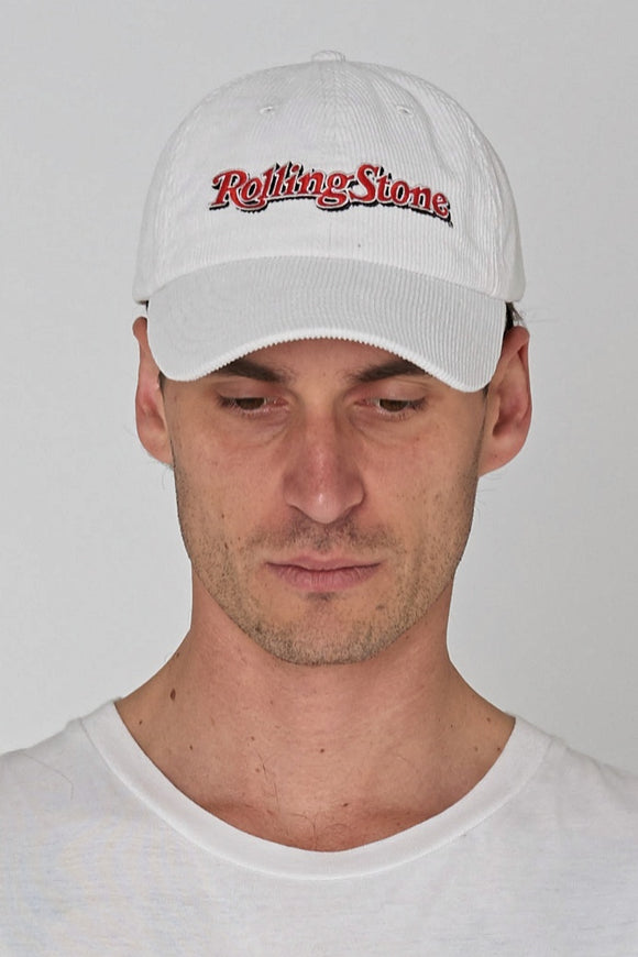 ROLLAS Mens Rolling Stone White Cord Cap, MENS CAPS & BEANIES, ROLLAS, Elwood 101