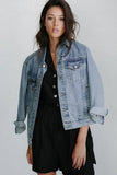 LITTLE LIES LABEL Womens Denim Jacket  - Vintage Blue, WOMENS COATS & jACKETS, LITTLE LIES, Elwood 101