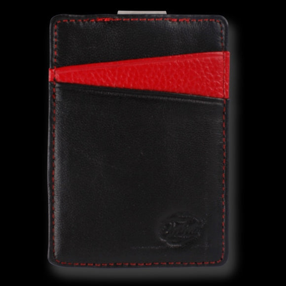 Orchill BOREAL MENS LEATHER WALLET BLACK/RED PEBBLE, MENS WALLETS, ORCHILL, Elwood 101
