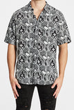 Kiss Chacey MENS CARDINAL RELAXED FIT SHORT SLEEVE SHIRT - BLACK STONE PRINT, MENS SHIRTS, KISS CHACEY, Elwood 101