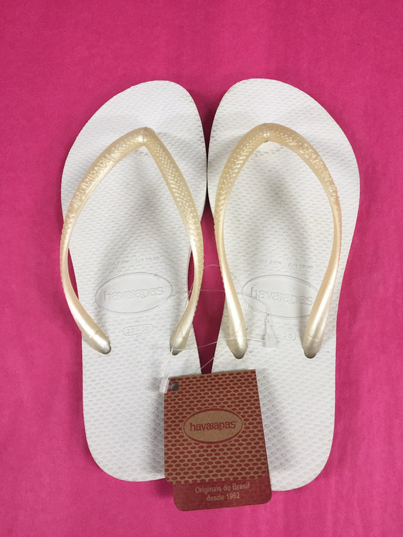 Havaianas SLIM METALLIC WHITE LTD FEMALE THONGS, WOMENS HAVAIANAS, HAVAIANAS, Elwood 101