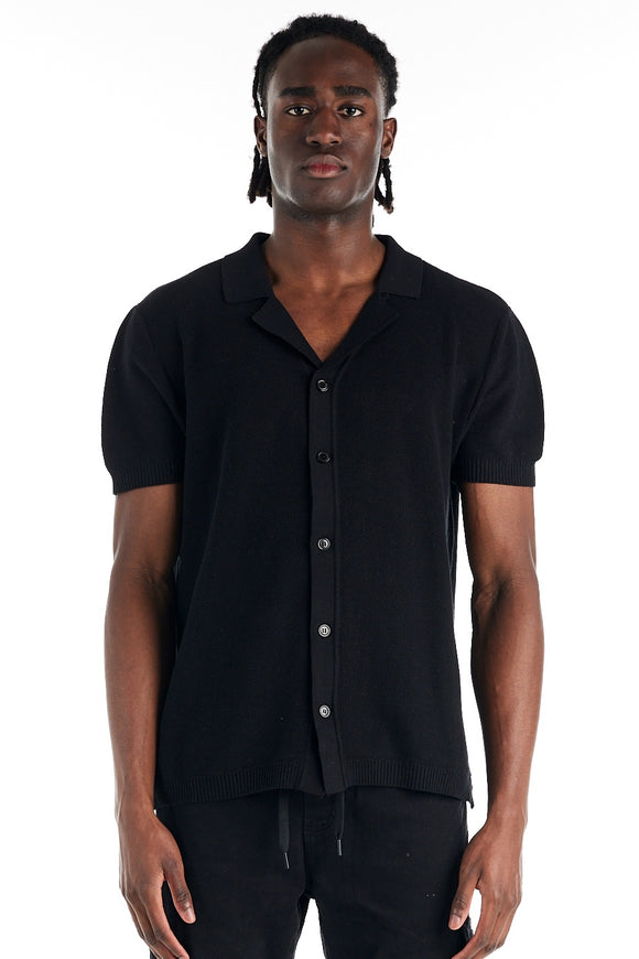 nANA jUDY Mens Morrison Knit Short Sleeve Shirt - Black, MENS SHIRTS, NANA JUDY, Elwood 101